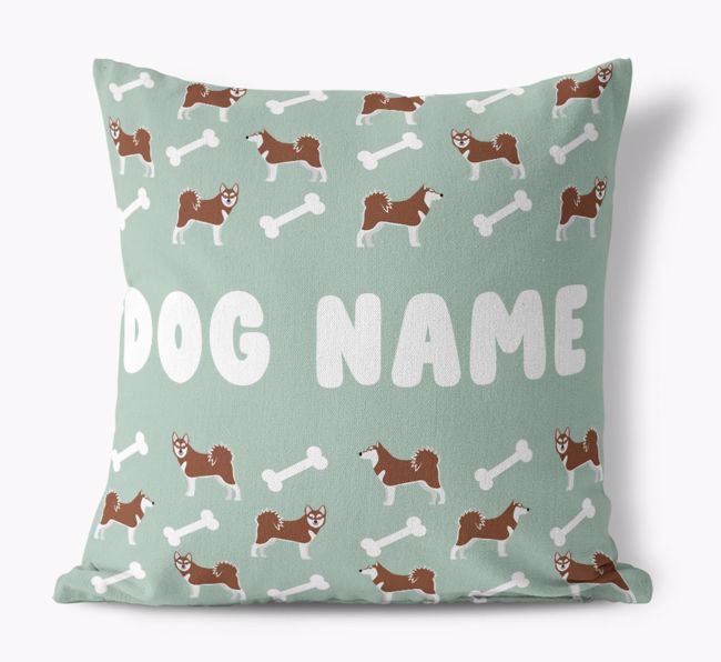 Bone Pattern: Personalised {breedFullName} Canvas Cushion 